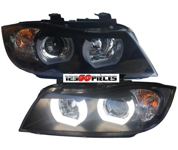 Paire De Phares Led Look Xenon Noir Bmw S Rie E E