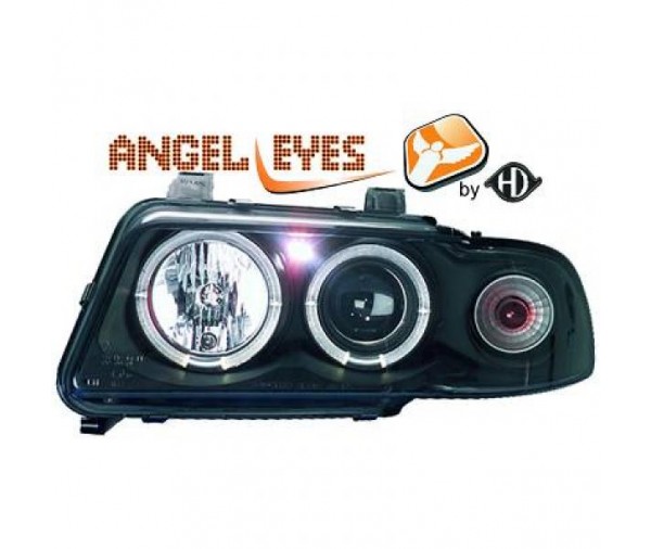 Paire De Phares Angel Eyes Fond Noir Pour Audi A