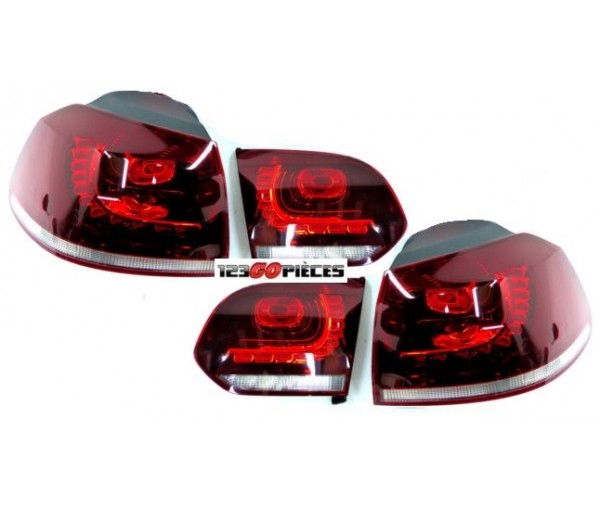Feux arrières LED rouge/blanc Look GTI/GTD Volkswagen GOLF 6 20082012