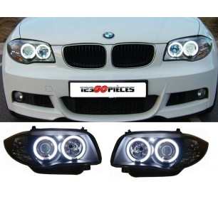 Paire de phares avants ANGEL EYES CCFL noir BMW série 1 E87 2004-2011 - GO1280781