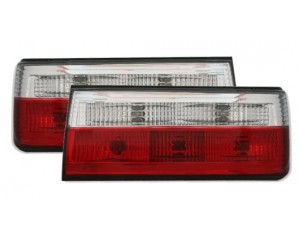 Paire de feux arrieres design rouge-blanc BMW serie 3 E30 1987-1990