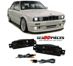 Paire de feux clignotants design noir cristal BMW serie 3 E30 1987-1994 - GO1211375