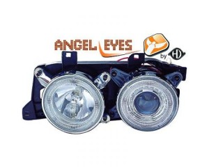 Paire de phares ANGEL EYES chrome pour Bmw E30 1988-1991