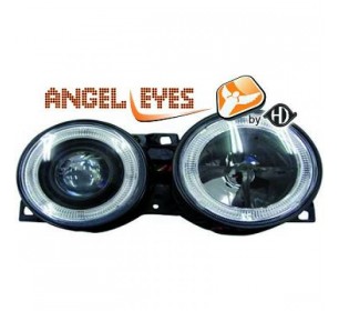 Paire de phares ANGEL EYES, noir pour Bmw E30 1988-1991 - GO1211480