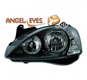 Paire de phares ANGEL EYES, cristal/noir pour Opel CORSA 2000-2006 - GO1813780