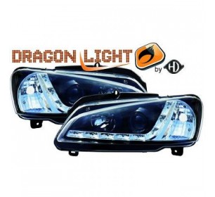 Paire de phares à LED diurnes, noir pour Peugeot 106 1996-2004 - GO4210485