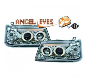 Paire de phares design, cristal/chrome pour Peugeot 205 1990->> - GO4220280