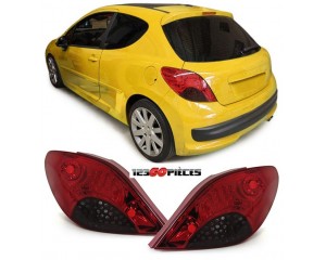 feux arrières LED rouge noir fumé Peugeot 207 2006-2012