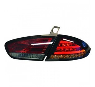 paire de feux à LED, cristal/rouge-noir pour Seat LEON 2009-2012 - GO7432991