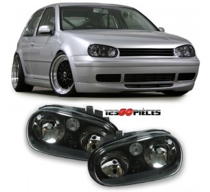 Paire de phares design fond noir Volkswagen GOLF 4 1997-2003 - GO2213280