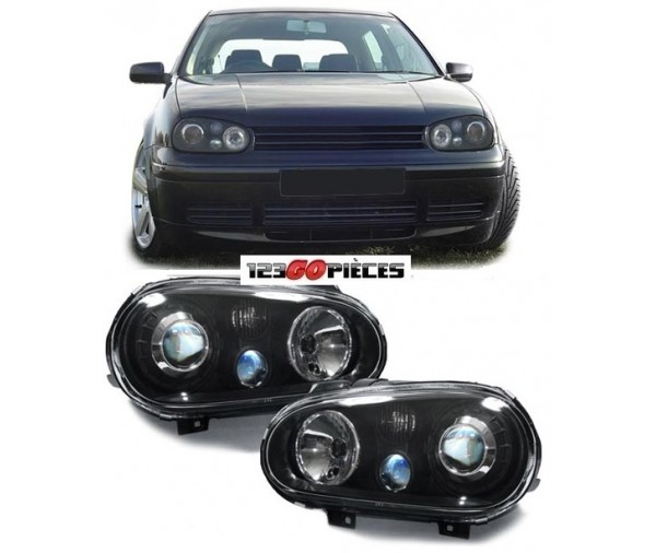 Paire de phares avants fond noir, look R32 Volkswagen GOLF 4 1997-2003  169,90 € Pièces Design 123GOPIECES Livraison Offerte pour 2 produits  achetés !