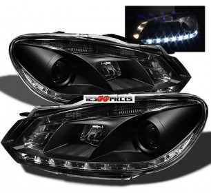 Paire de phares LED fond noir pour Volkswagen GOLF 6 2008-2012 - GO2215885