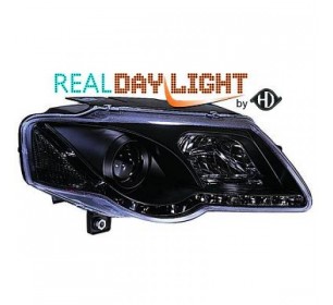 Paire de phares avants LED diurnes, noir Volkswagen PASSAT B6 2005-2010 - GO2247685