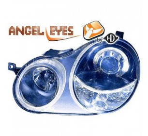 Paire de phares Angel eyes noir pour Volkswagen POLO 2001-2005 - GO2205480