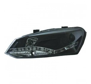 Paire de phares LED, cristal/noir Volkswagen POLO 2009-2014 - GO2206685