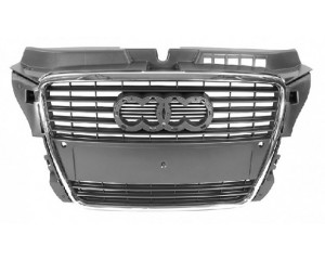 Grille de calandre (radars) noire et chrome AUDI A3 8P 07/2008 au 08/2012