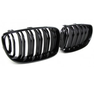 Grilles de calandre double barres (noir brillant) BMW série 1 E87 / E81 09/2007-2011 - GO1280640