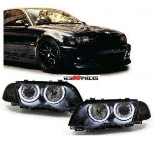 Paire de phares Angel Eyes CCFL (noir) BMW série 3 E46 1998-2001 - GO1214480