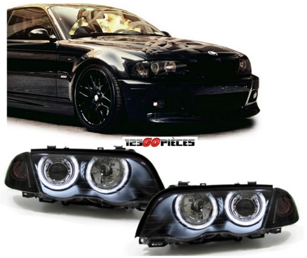 Paire de phares Angel Eyes CCFL (noir) BMW série 3 E46 1998-2001 339,90 €  Pièces Design 123GOPIECES Livraison Offerte pour 2 produits achetés !