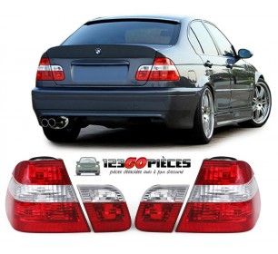 Paire de feux arrières cristal rouge / blanc BMW série 3 E46 (berline) 5/1998 - 8/2001 - GO1214496