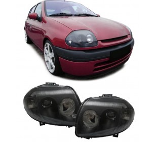 Paire de phares design avants design fond noir Renault CLIO 1998-2001 - GO4413380