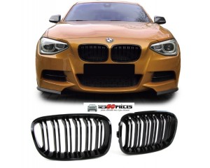 grilles de calandre sport [double barre] noire brillant BMW serie 1 F20 / F21 11/2011 - 03/2015