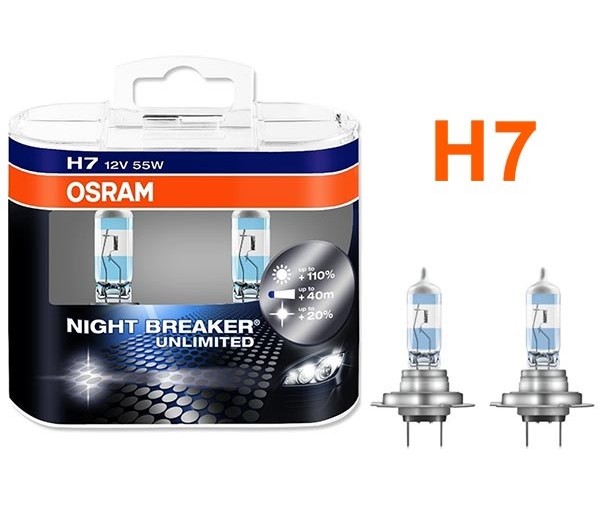 Pack 2 Ampoules H7 Osram Night Breaker Unlimited 55w 12v 34,90 € Ampoules Osram  H7 H4 H1  123GOPIECES Livraison Offerte pour 2 produits achetés !