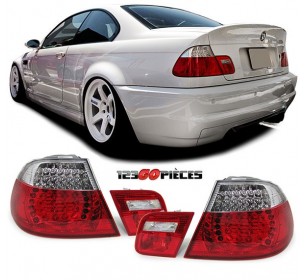 Paire de feux arrières LED rouge/blanc BMW E46 coupé 1999-2003 - GO1214995