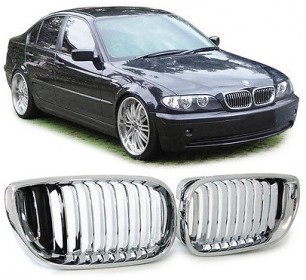 Grilles de calandre chromées BMW serie E46 berline + touring 2001-2005 - GO1215140