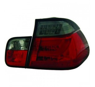 Paire de feux LED cristal/rouge-fumé pour Bmw E46 2001-2005 - GO1215596