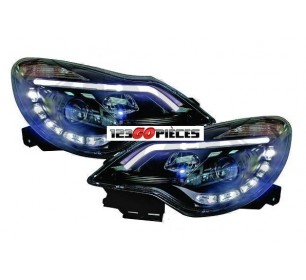 Paire de phares LED fond noir Opel CORSA D 2011-2014 - GO1814687