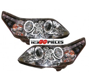 Paire de phares ANGEL EYES + LED, chrome pour Citroen C4 11/2004-6/2009 - GO4072380