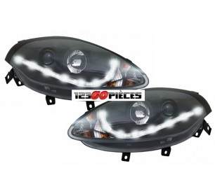 Paire de phares design à LED, fond noir Fiat BRAVO 2007->> - GO3463385