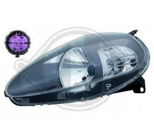Phare Gauche (conducteur) noir pour Fiat GRANDE PUNTO 11/2008-2009 - GO3456181
