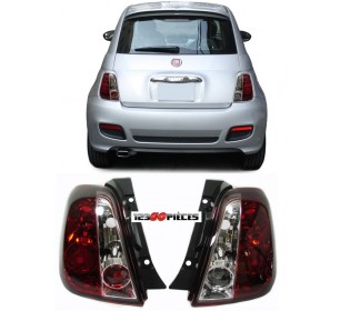 feux arrieres design cristal rouge blanc Fiat 500 07/2007 au 09/2015 - GO13733