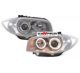 Paire de phares ANGEL EYES chrome BMW série 1 E87 2004-2011 - GO1280480