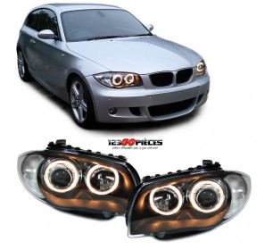 Autocollants Phare BMW Série 1 E87 Paupières Phare Bmw 2 Paupières Phare Donkivvy Pour BMW Série 1 E87 E88 E81 E82 2008-2013 | Noir ABS | Autocollant Décoratif Décoration Auto Sourcils Phares ABS Noir
