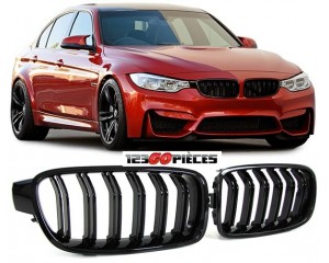 Grilles de calandre Noire Brillant Design M3 BMW serie 3 F30 + F31 depuis 2011->>