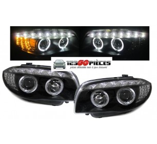 paire de phares LED + ANGEL EYES noir BMW serie 1 E87 2004-2011 - GO1280980