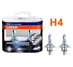 Pack de 2 Ampoules H4 Osram Night Breaker Unlimited 55w 12v - GO28716-H4-OSCRAM