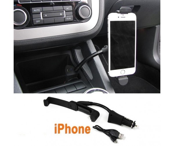 Support chargeur voiture iphone 5 / 5S / 6 / 6S allume cigare +