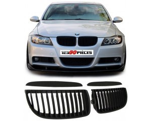 grilles de calandre Noir Mat look Pack M Bmw série 3 E90 / E91 2005-2008