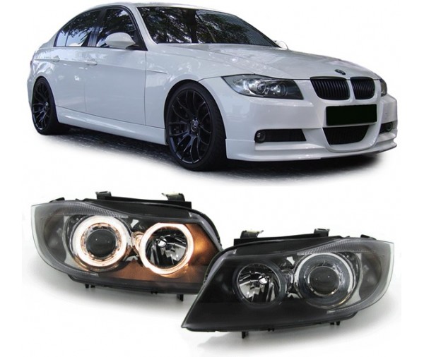 Paire de phares Angel eyes Led noir BMW série 3 E90 + E91 01/2005 - 08/2008  499,90 € Pièces Design 123GOPIECES Livraison Offerte pour 2 produits  achetés !