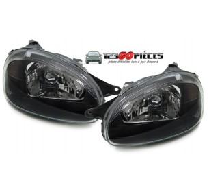 paire de phares avant H4 fond noir OPEL CORSA B 1993-2000 - GO10444