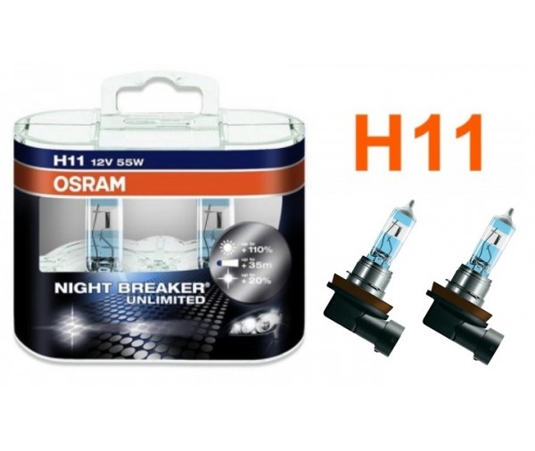 Pack 2 ampoules H11 Osram Night Breaker Unlimited 55w 12v 34,90