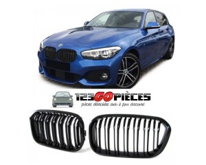 grilles de calandre look pack M noire brillant BMW serie 1 F20 / F21 phase 2 depuis 04/2015->>