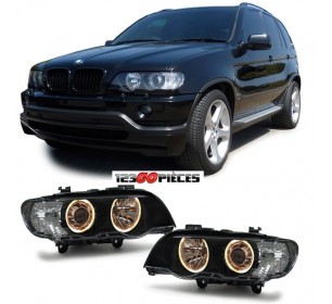 paire de phares XENON D2S+H7 Angel Eyes BMW X5 E53 1999-2003 - GO1290685