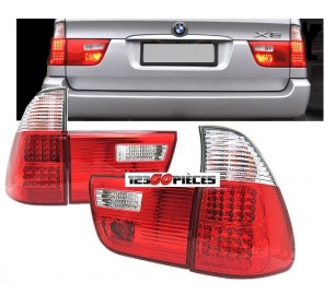 Paire de feux arrières LED rouge/blanc BMW X5 E53 09/1999-10/2003 - GO1290995