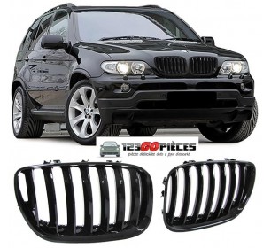 grilles de calandre facelift noir brillant BMW X5 E53 11/2003-12/2006 - GO28605
