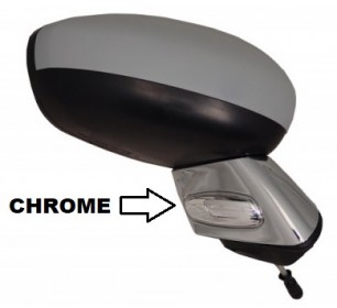 Rétroviseur droit électrique + feu + sonde + support chrome Citroen C3 / DS3 - GO4006124